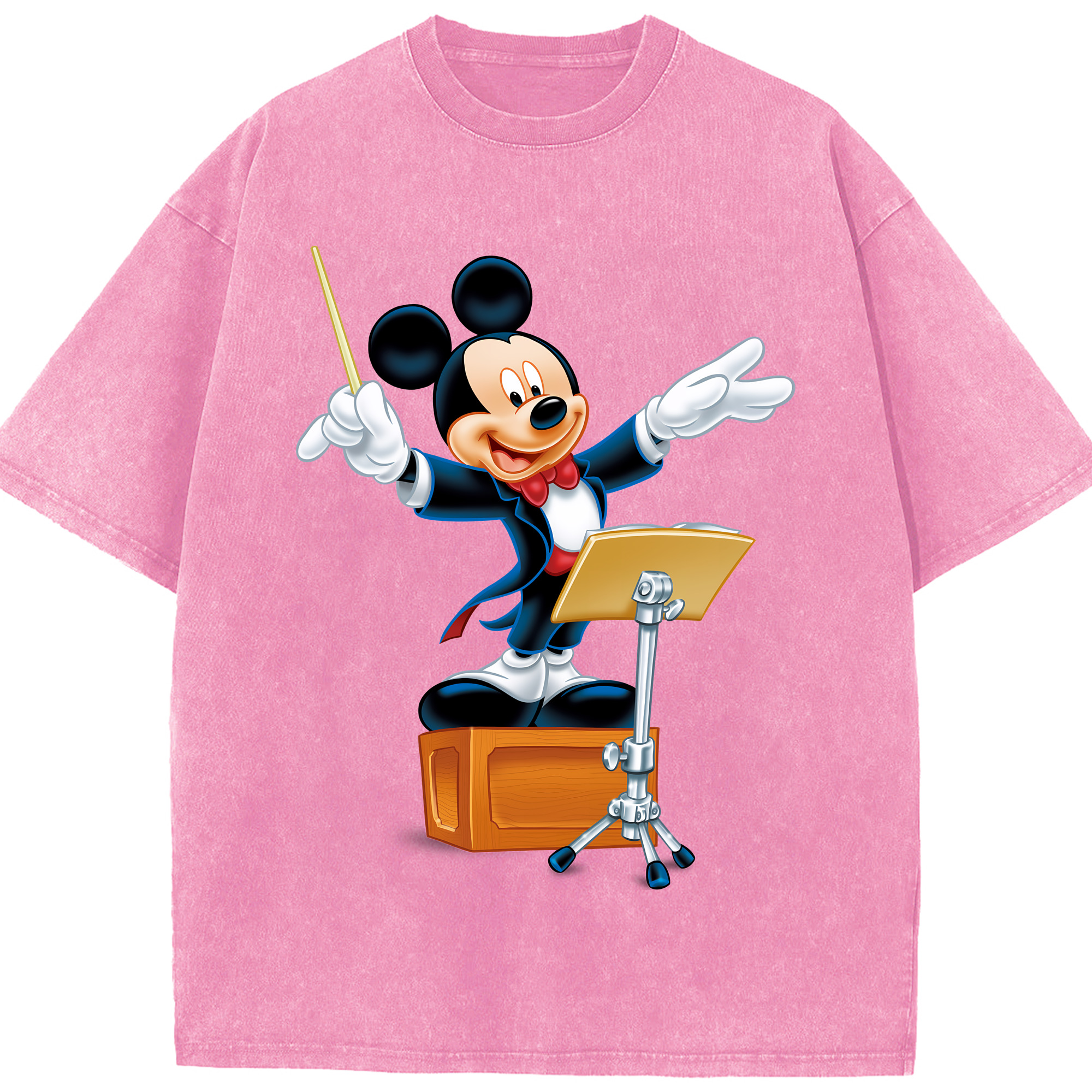（画像用） ミッキーマウス Mickey Mouse 綿100% ヴィンテージ風 半袖Tシャツ（フロントプリント）